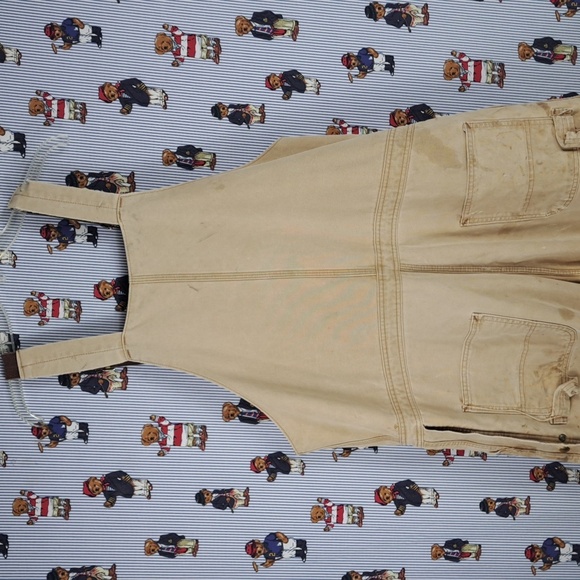 Vintage Carhartt UFCW union-made quilt line bib workwear half zip overalls - Picture 5 of 10